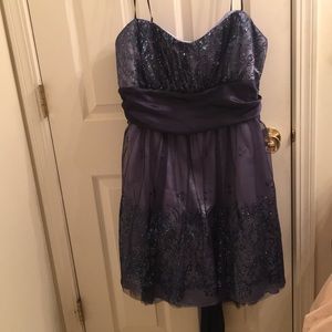 Midnight Blue Sparkly Homecoming Dress